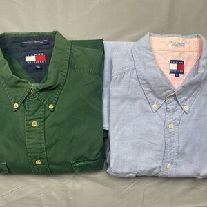 2 Vintage Tommy Hilfiger Crest Shirts Men’s XL Button Down